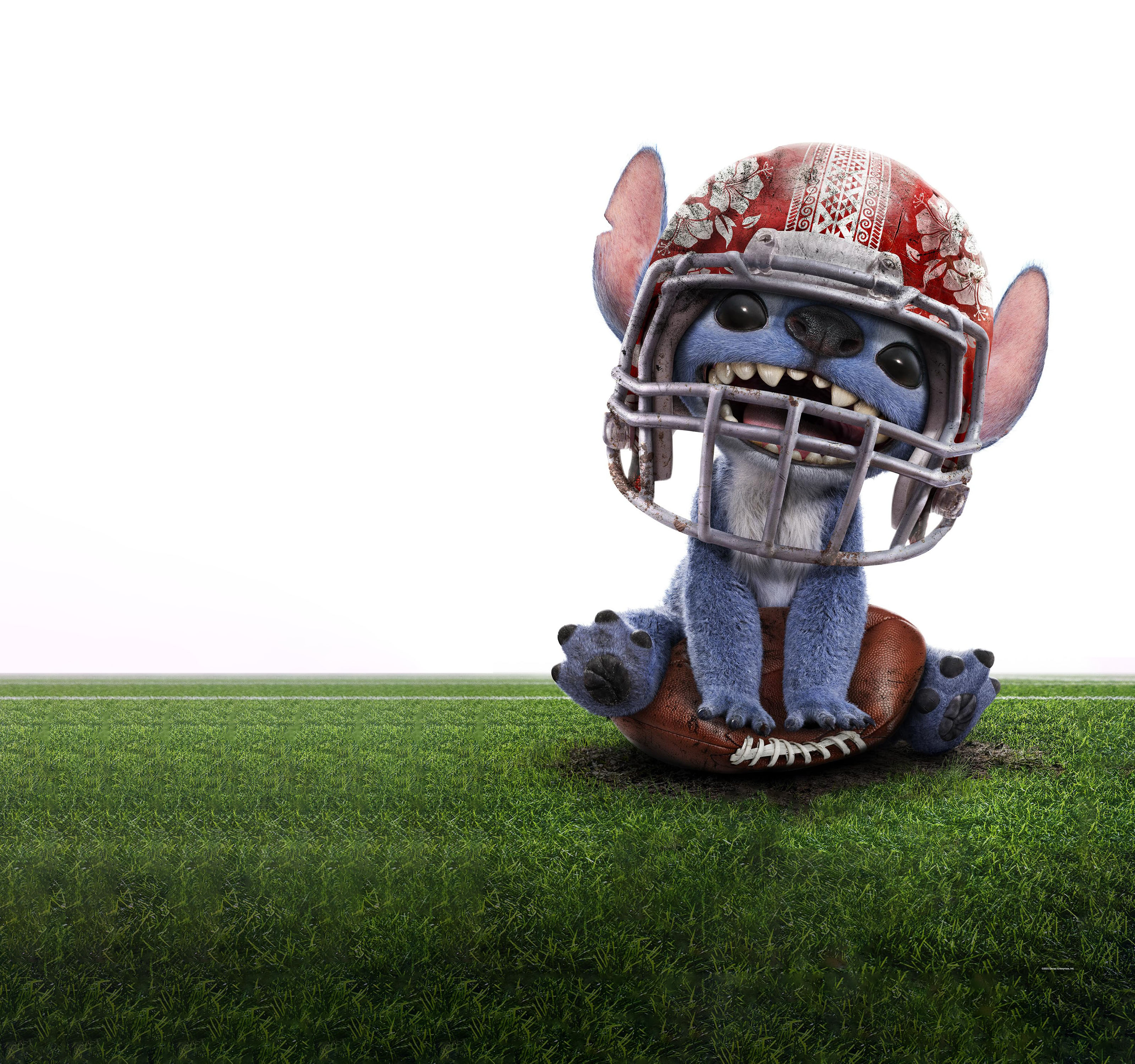Lilo & Stitch — Stitch in a football helmet on a grass field